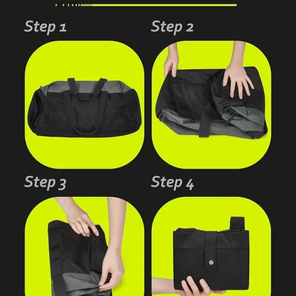 Gym Bags for Men Women, Foldable Travel Duffle Bag, Lightweight Weekender Duffel - Picture 6 of 8